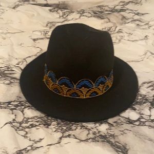 brixton felt fedora with ornate design